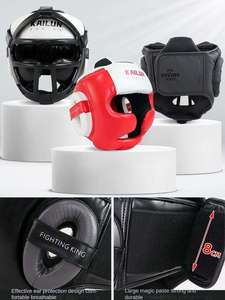 Équipement de combat pour adultes et enfants <span class=keywords><strong>Casque</strong></span> de <span class=keywords><strong>boxe</strong></span> avec protection complète Couvre-tête Sanda Masque facial Barre transversale - Product Image 4