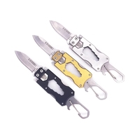 EDC — Mini couteau pliable en acier inoxydable, couteau de poche multifonctions avec porte-clés, pour le sport de plein air, pour Camping avec ouvre-bouteille