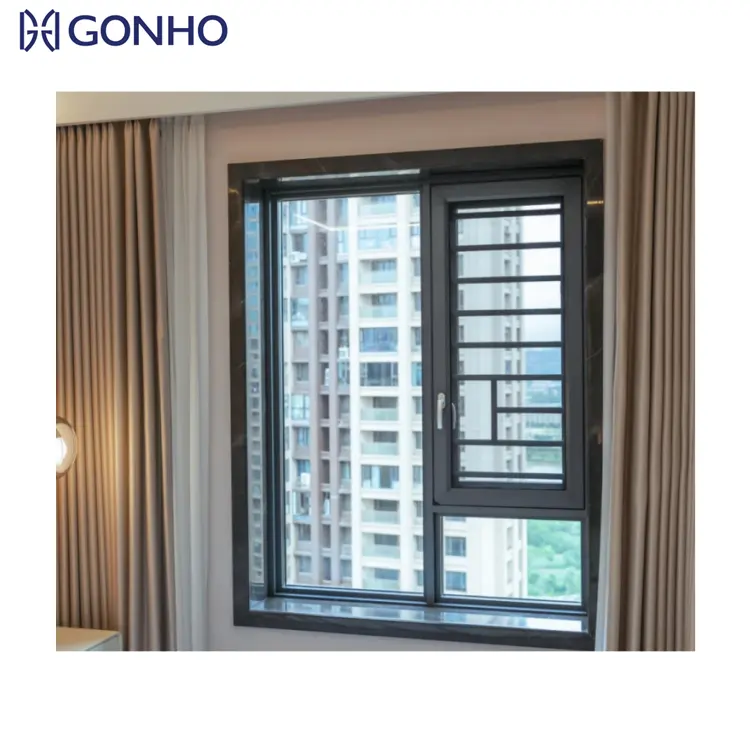 GONHO Modern Popular Aluminium Double Glazing Casement Window Sound Insulation Window with Cheap Price for House