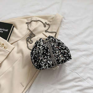 Bolso bandolera de PU con lentejuelas, estilo moderno, con cierre tipo cubo, capacidad personalizable, para mujer - Product Image 6