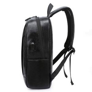 Free Sample 2023 top seller new <b>black</b> outdoor travel laptop leather <b>man</b> <b>backpack</b> with usb port - Product Image 3