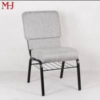 Chaises d'auditorium empilables, rembourrées, en fer, écologiques, durables, portables, pour églises et pasteurs, vente en gros, avec système d'interverrouillage