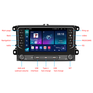 Đầu DVD ô tô 2DIN 7 inch tích hợp Carplay, Android Auto, GPS, Bluetooth, USB, RDS, FM, DVR với màn hình cảm ứng điện dung dành cho xe <span class=keywords><strong>VW</strong></span> - Product Image 2
