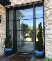 Porte d'entrée en fer forgé avec double vitrage trempé, résistante au vent, style villa française moderne, couleur et dimensions personnalisables, CBMmart