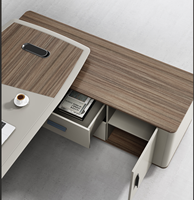 Bureau moderne en MDF Bureau de PDG en forme de L avec fonction extensible Mobilier de bureau en bois mélaminé pour immeuble de bureaux