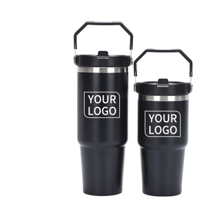 Taza de Viaje de Acero Inoxidable de Doble Pared con Aislamiento al Vacío, 30oz, Acabado Brillante, Asa Colorida, Mantiene la Temperatura de 6 a 12 Horas, Envío desde Almacén en EE. UU. - Product Image 1