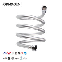 Tuyau de douche en PVC gris argenté, flexible, anti-emmêlement, avec filtre pour pomme de douche, durable pour salle de bain