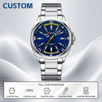 Maßgefertigte Uhr MOQ 50 Stück Curren 8455 Modische Casual Quarz Edelstahl Top-Marke Leuchtende Reloj Masculino Wasserdichte Herren-Armbanduhr