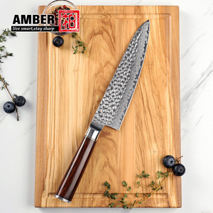 Ensemble <span class=keywords><strong>de</strong></span> couteaux <span class=keywords><strong>de</strong></span> cuisine Amber avec logo personnalisé, <span class=keywords><strong>manche</strong></span> en <span class=keywords><strong>bois</strong></span> <span class=keywords><strong>de</strong></span> santal, lame en acier Damas VG10 à 67 couches, lame martelée, ensemble <span class=keywords><strong>de</strong></span> couteaux <span class=keywords><strong>de</strong></span> chef professionnels - Product Image 6