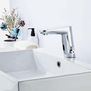 Automatischer <span class=keywords><strong>Sensor</strong></span>-Mischbatterie Badezimmer-Wasserhahn, Elektrisch, Berührungslos, für Küchenspüle/Waschbecken, Batteriebetrieben, Heiß- und Kaltwasserhähne - Product Image 5