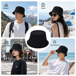 Sombrero de Pescador de Algodón 100% con Borde Ancho Bordado, Unisex, con Logotipo Personalizado OEM - Product Image 3