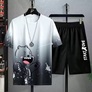Ensemble T-shirt et pantalon d'été pour homme, tendance et très vendu, imprimé décontracté - Product Image 3