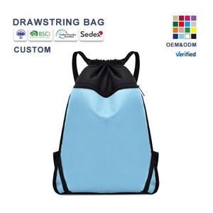 Sac à cordon unisexe personnalisé en polyester 20-38L, imperméable, vente chaude d'usine pour loisirs, fitness, sport, danse, voyage, bagages - Product Image 1