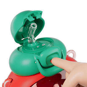 แก้วน้ำพลาสติกพกพาความจุสูงสีสตรอเบอรี่ความจุมากถ้วยน้ำสำหรับนักเรียนหญิงสำหรับดื่มกลางแจ้ง - Product Image 3