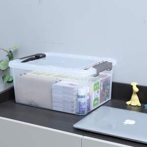 17 QT chiaro grandi contenitori di plastica contenitori con coperchi scatola di immagazzinaggio organizzatore impilabile per armadio <span class=keywords><strong>snack</strong></span> giocattolo garage <span class=keywords><strong>cucina</strong></span> - Product Image 3