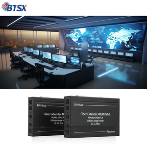 Bộ mở rộng sợi quang <span class=keywords><strong>HDMI</strong></span> 4K30 Bộ mở rộng sợi không độ trễ 10km Bộ mở rộng lệnh và trung tâm điều khiển KVM qua bộ mở rộng sợi - Product Image 3