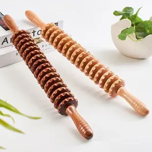 Alat pijat terapi 16 kayu pemijat Manual, tongkat pemijat kayu rol pijat untuk ukiran tubuh otot perut alat Gua Sha