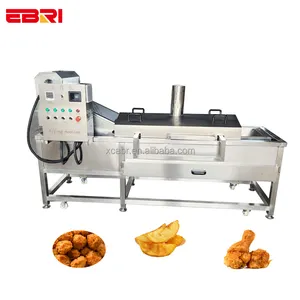 Penjualan laris mesin penggoreng lembut terus menerus mesin penggoreng keripik kentang mesin penggoreng sabuk konveyor berkelanjutan