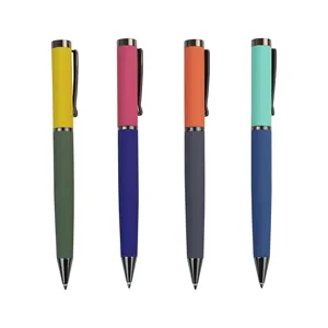 新着レディペンギフトロゴ付きプリントカスタムクリップロゴ卸売メタルボールペン美しいペンカスタムボールペンツイスティペン