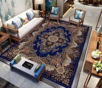 Tapis moderne en polyester doux à motifs floraux, fabriqué à la machine, respectueux de l'environnement, pour salon et chambre à coucher, imperméable et adapté aux animaux domestiques