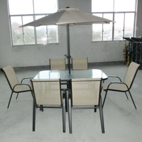 Ensemble de meubles de jardin Uplion, ensemble de table et de chaises de patio pour 6 personnes avec parasol, ensemble de table et de chaises de jardin 8 pièces