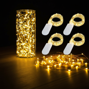 Guirlandes lumineuses LED DIY à piles longue durée, en forme de fil de cuivre, blanc chaud, pour cadeaux de Noël, lot de 20 - Product Image 1