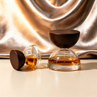 Faible MOQ, flacons de parfum transparents de 30 ml et 100 ml avec bouchon en bois, emballage personnalisé