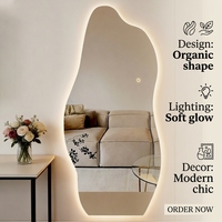 Miroir cosmétique LED irrégulier éclairé, miroir intelligent pour salon, salle de bain, décoration d'hôtel