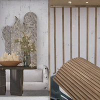 Panneau mural flexible en MDF 3D à motif géométrique, finition placage bois moderne, pour salon, hôtel, hall