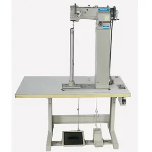 QS-8703-380 single needle Laura machine post bed small bed big hook heavy duty triple feed lockstitch industrial sewing machine