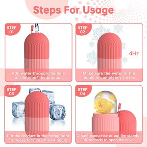 Moule à glace en silicone de qualité alimentaire avec logo personnalisé, rouleaux de glace pour le visage, rouleau de glace pour les yeux, le cou, les outils de soin de la peau, moule réutilisable - Product Image 3