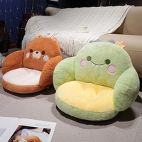 Bantal Duduk Hewan Kartun Anti Selip Alas Sofa Lucu Babi Penguin Dinosaurus Beruang Bulu Halus untuk Anak-anak Dewasa