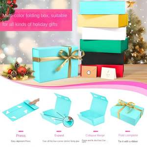 Cyan Raffigrass Double Ash Copper Paper Greeting Card Ribbon Folding Rectangular Customizable Magnetic Suction Wedding Birthday - Product Image 4
