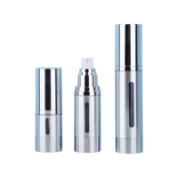 Flacon Airless Or et Argent 15ml 30ml 50ml pour Lotion, Crème, Sérum, Flacon Cosmétique, Électroplaqué Givré