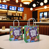 AT PACK Sac de papier personnalisé Livraison de fast-food à emporter écologique Sac en papier kraft pour emballage de restaurant à emporter