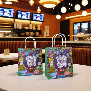 ב חבילה אישית bolsa de Papel ידידותי לסביבה מזון מהיר ללכת משלוח שקית נייר מסעדה השקה - Product Image 6