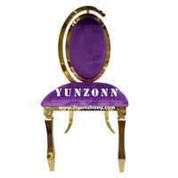 Chaise de mariage unique au design nouveau pour la décoration Chaises de luxe Mariage De avec pied en acier inoxydable doré et dos ovale en forme de C