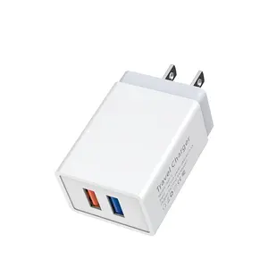 Kepala pengisi daya USB tunggal 5V2A, adaptor sumber pengisian daya ponsel PVC cepat 60W standar US 65W kapasitas tinggi