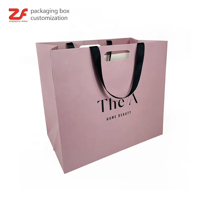 包装お誕生日おめでとう紙袋ピンクのギフトバッグ安いショッピングクラフト紙袋