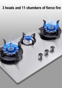 3 2.75 1.75KW Hochwertiger elektrischer Gasherd aus gehärtetem Glas mit drei Brennern - Product Image 6