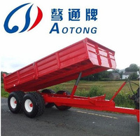 Remorque agricole utilitaire pour le transport de sable, de pierres et de matériaux de construction, avec tombereau latéral et benne arrière, à barre de traction mini