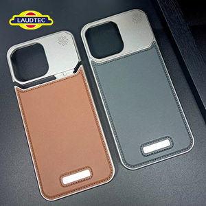 เคสโทรศัพท์แบบกระเป๋าสตางค์ Laudtec สำหรับ iPhone  วัสดุหนัง พร้อมช่องใส่บัตร ป้องกันรอยขีดข่วน  โครงโลหะ และช่องเว้นสำหรับกล้อง - Product Image 2