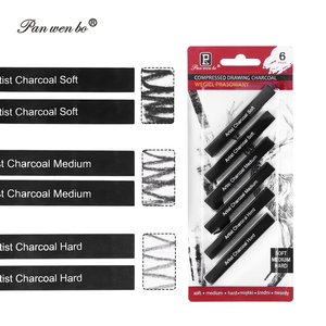 Panwenbo – Lot <span class=keywords><strong>de</strong></span> 6 bâtons <span class=keywords><strong>de</strong></span> fusain compressé professionnel noir, doux, moyen et dur, pour le <span class=keywords><strong>dessin</strong></span> et l'esquisse artistique - Product Image 6