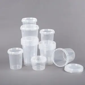 OEM ODM Tamper Evident clear safety lock pp food container disposable 23oz plastic cup container with lock lid