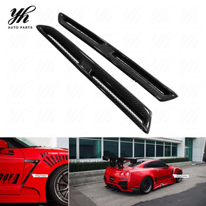 Grilles d'aération latérales de pare-chocs avant style OEM en fibre de carbone brillante pour <span class=keywords><strong>Nissan</strong></span> <span class=keywords><strong>Skyline</strong></span> <span class=keywords><strong>GTR</strong></span> <span class=keywords><strong>R35</strong></span> 2009-2023 – Améliorations (paire) - Product Image 3