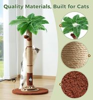 Griffoir pour chat beige moderne, design de luxe basique, base stable, jouet interactif avec balle pour chatons et petits chats