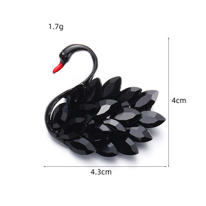 Nuevo Producto: Broche de Cisne Negro con Pedrería y Electrochapado Rosa, Regalos para el Día de la Madre, Broches de Lujo para Mujer, Recuerdos para Bodas y Fiestas - Product Image 6