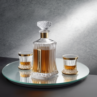 Ensemble de carafe à whisky avec bouteille en verre gravée, bouchon hermétique et coffret cadeau