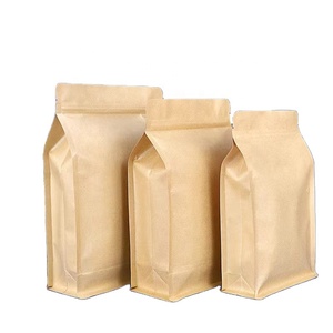 Bolsa de papel Kraft resellada ecológica con impresión personalizada, <span class=keywords><strong>cierre</strong></span> de almacenamiento de alimentos, <span class=keywords><strong>bolsas</strong></span> herméticas para semillas de arroz, harina de grano - Product Image 3