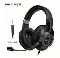 Casque de jeu HECATE G2, casque filaire supra-auriculaire 3,5 mm avec micro à réduction de bruit, haut-parleur de 50 mm pour PC, ordinateur portable, téléphone portable